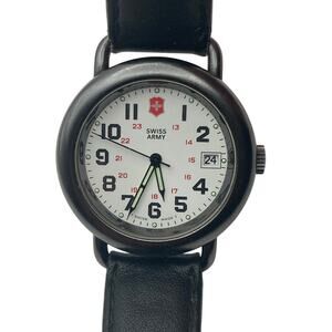 Classic Swiss Army Brand Men's Watch 37mm Date Time Leather Band  - New Battery